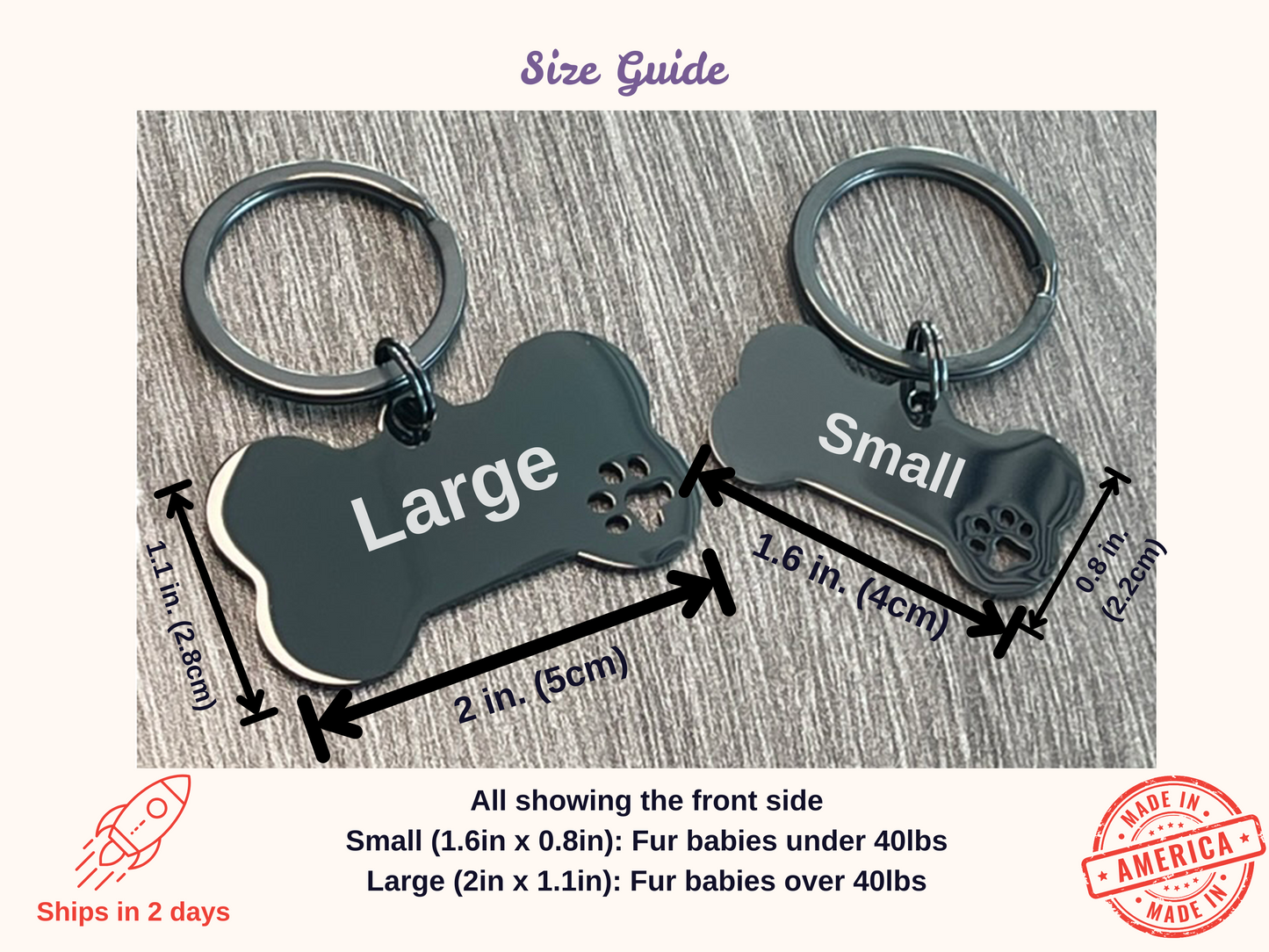 Personalized stainless steel bone shape dog tag
