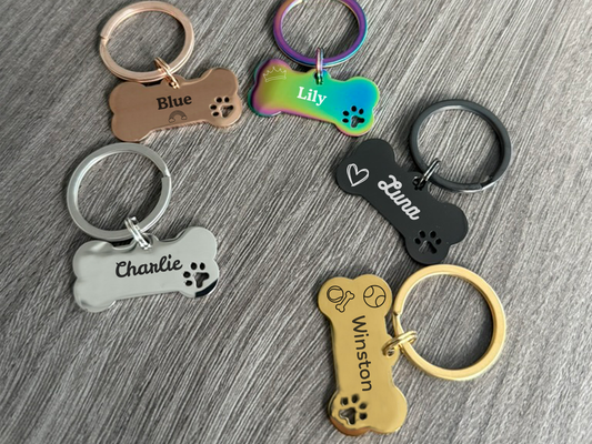 Personalized stainless steel bone shape dog tag